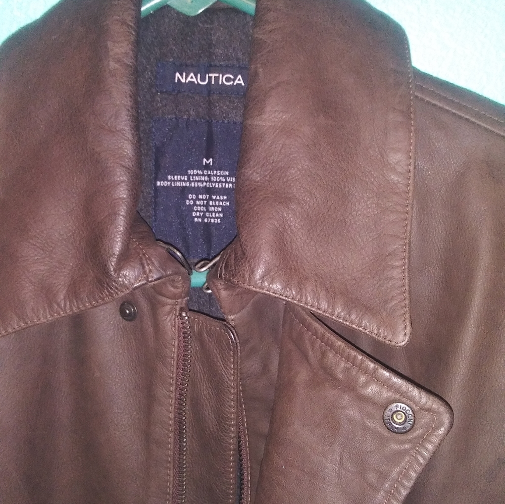 Neil Barrett Nautica Italian calfskin bomber jacke